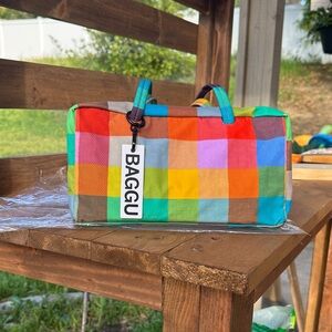 BAGGU Madras Bowler Bag